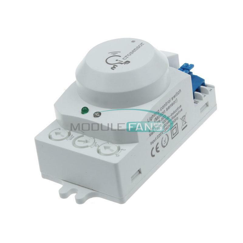 AC 220V-240V 5.8GHz Microwave Movement Motion Detector Sensor Switch For Light