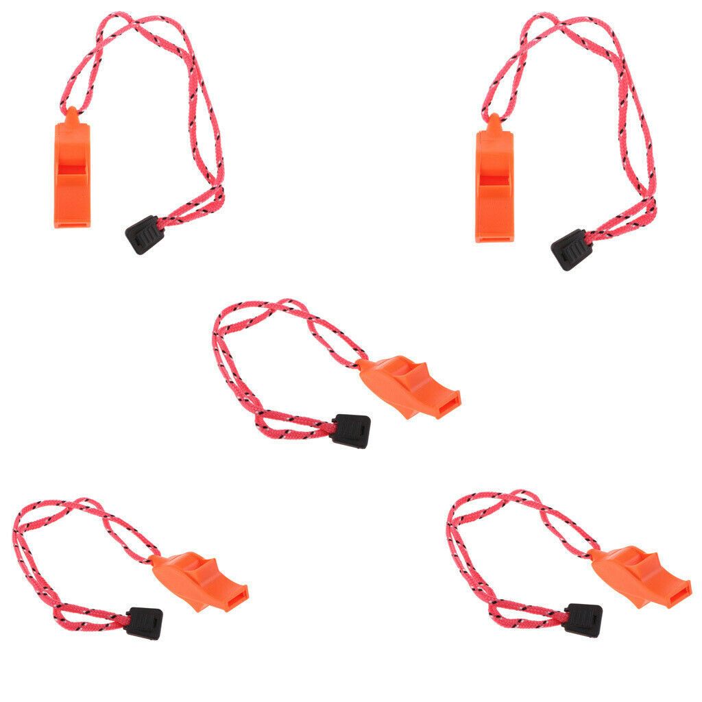 5x Outdoor Emergency Whistle with Lanyard for Safety Boating Camping Hunting