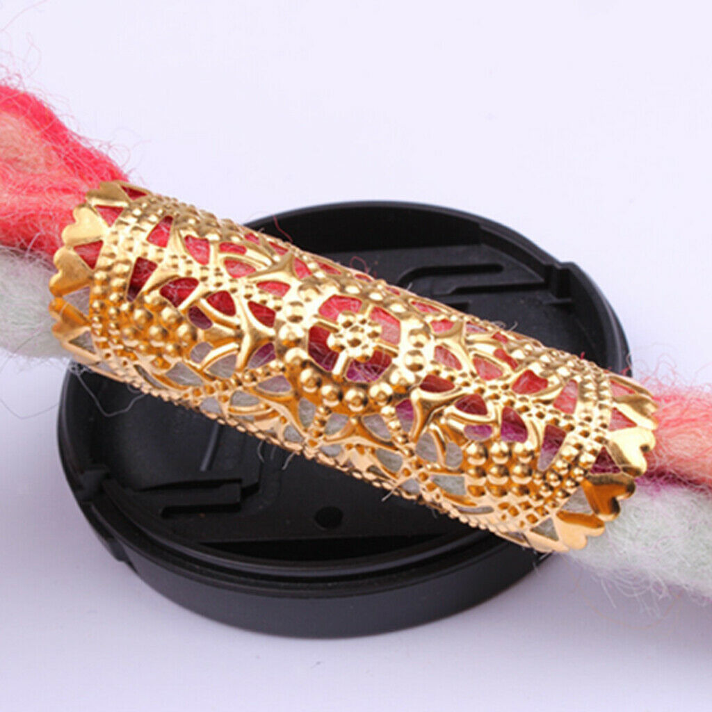 Pack of 10 Dreadlock Tubes Hollowed-out Hair Braids DIY Pendants Golden