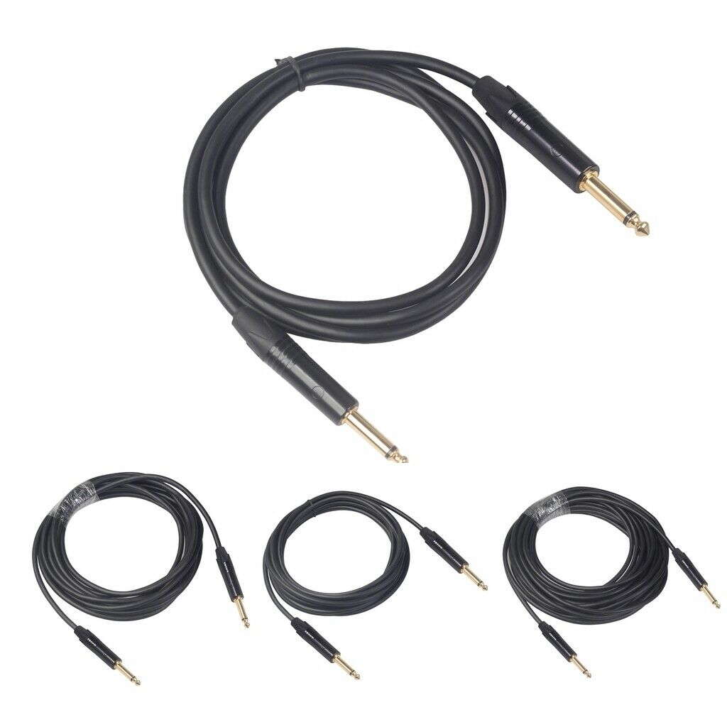 6.35mm (1/4inch) Male to Male Balanced Cable Adapter Connector Black 1.8m