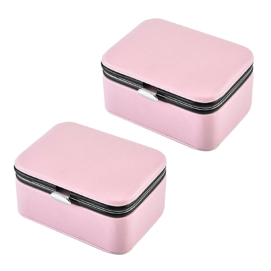 2 Pack Jewelry Gift Box Earrings Trinket Showcase Jewelry Accessories Pink