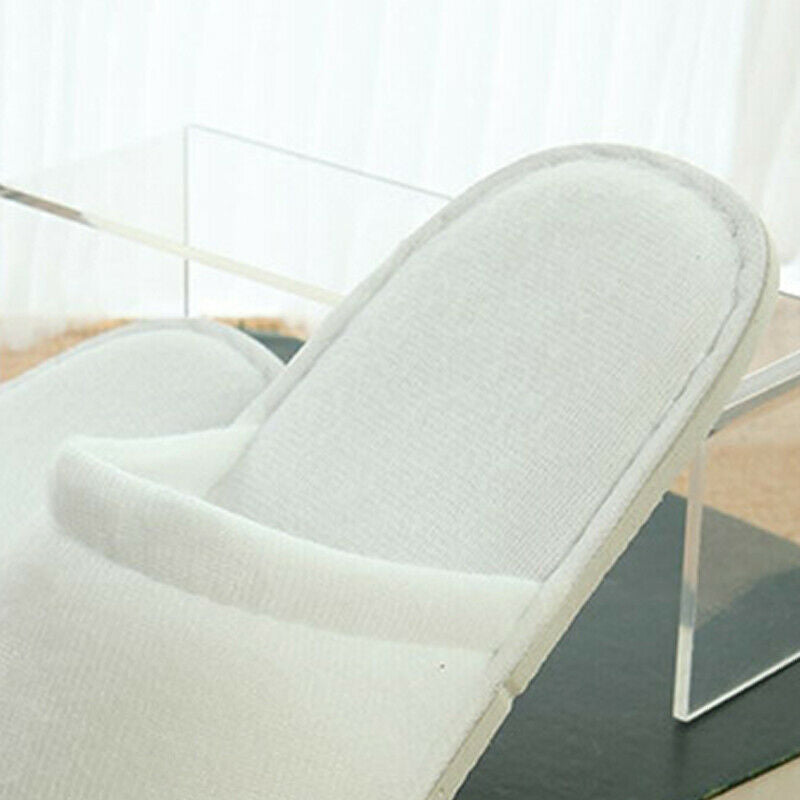Women Men Disposable Spa Hotel Guest Slippers Close Toe Terry Style Slippers