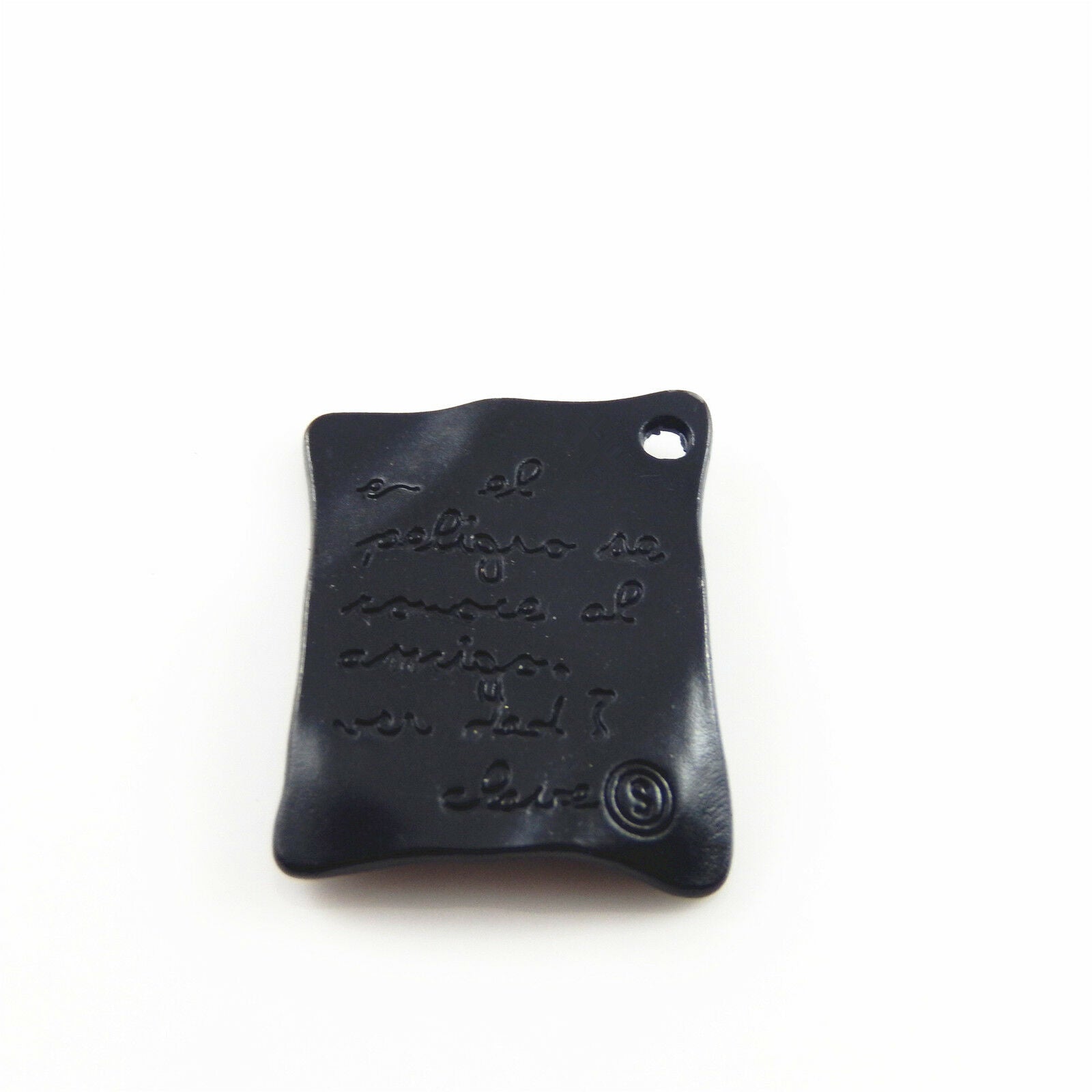 8 pcs Matte Black Book Page Alloy Charm Pendant Jewelry Making Crafts 25*20*2mm