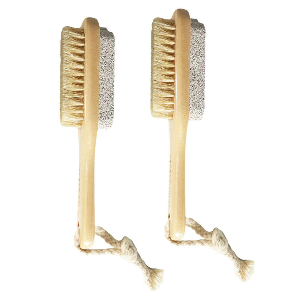 2x Natural Foot File Rasp Scrubber Pumice Stone Remover Cleaning Brush