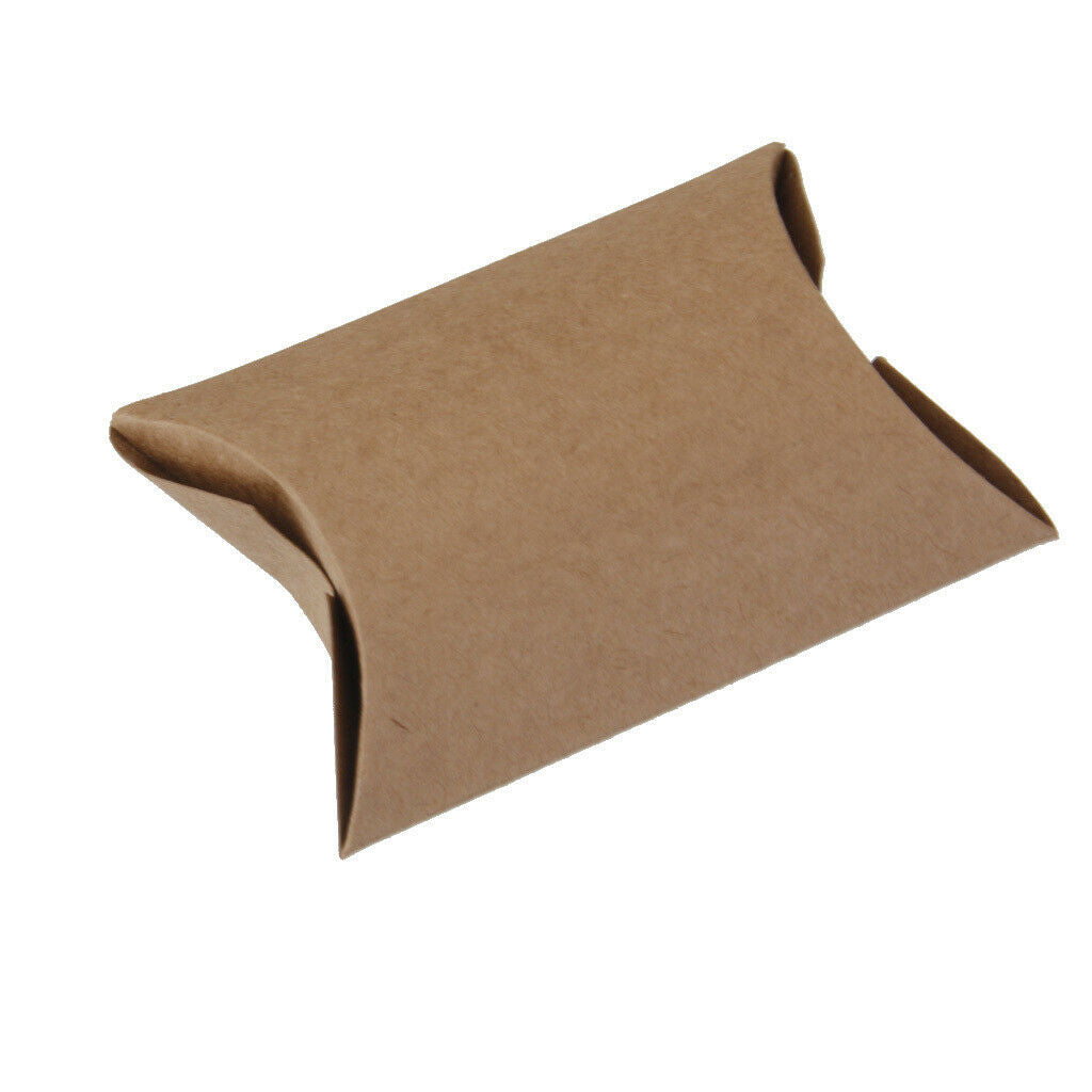 Wholesale 50 Brown Shabby Rustic Sweets Candy Gift Pillow Boxes Party Favor