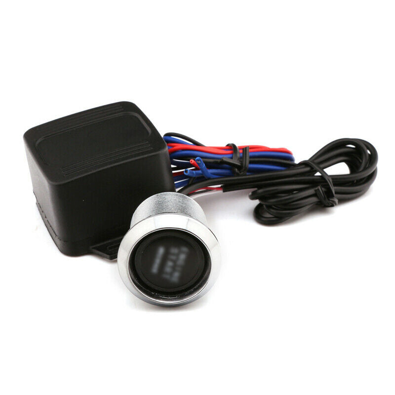 12V Car Engine Starter Keyless Entry Push Button Lgnition Switch Blue LED Light