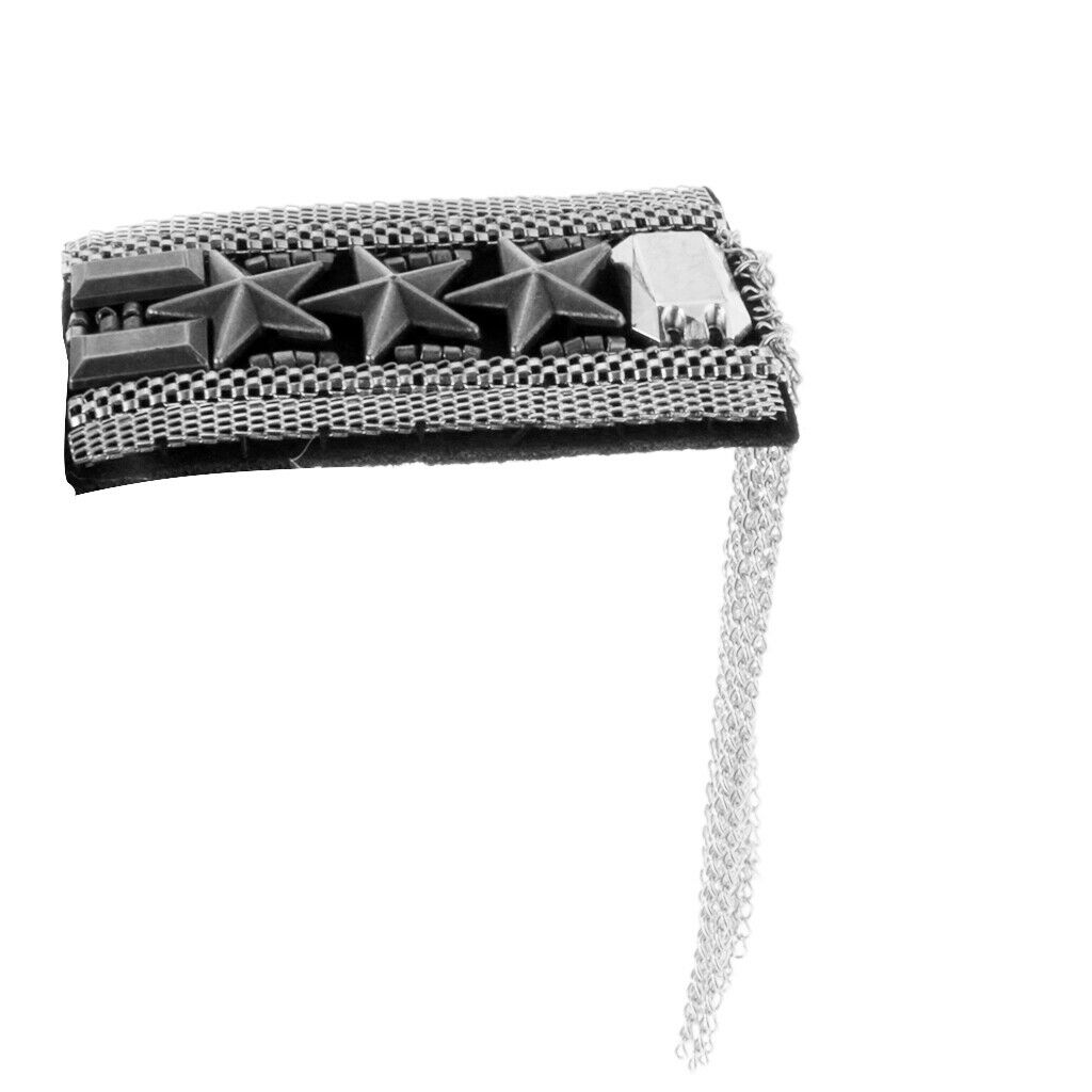 2 Pairs Star Chain Tassel Uniform Epaulet Shoulder Boards Brooches Badge