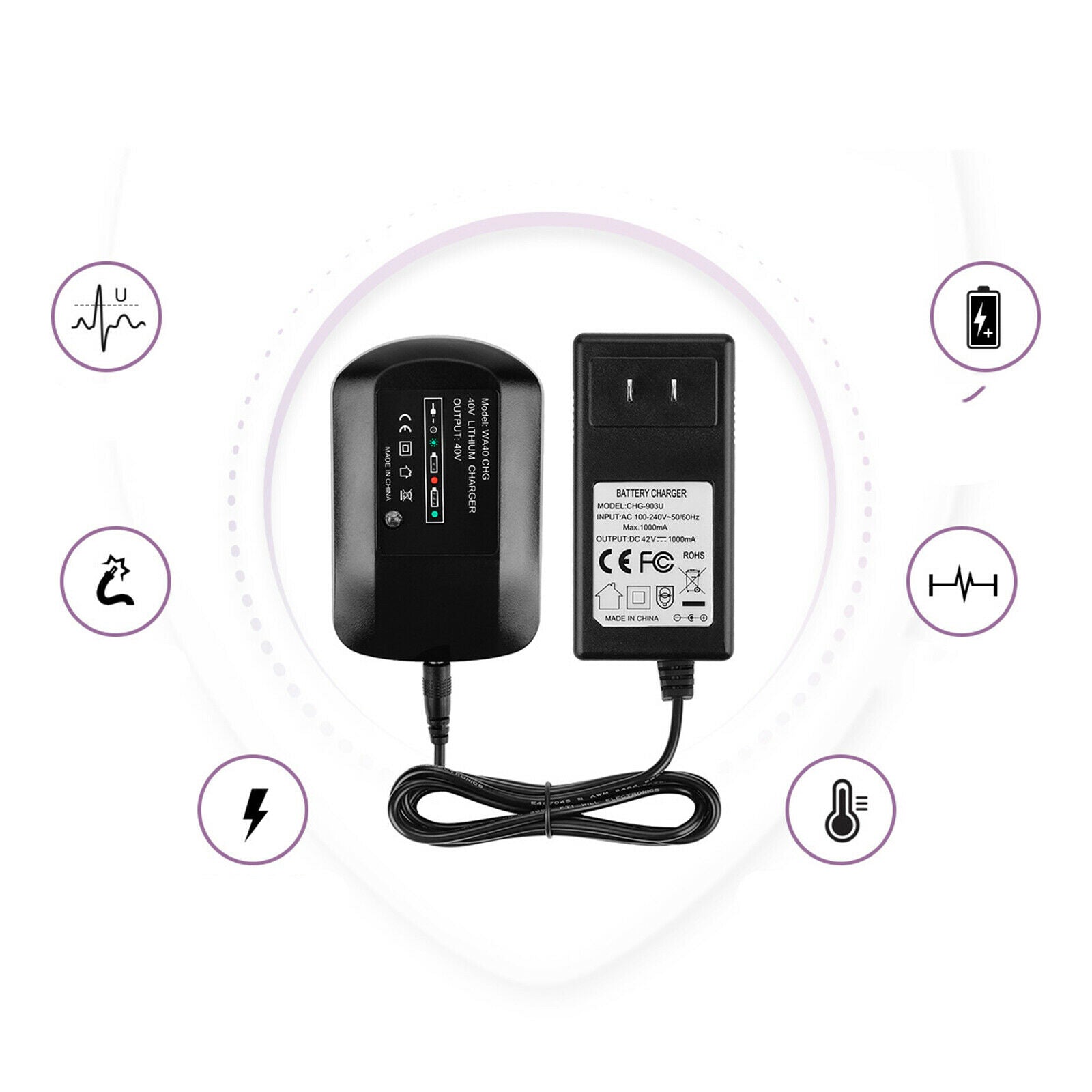 Plastic Battery Charger Replacement Battery for WG380 WG580 Battery Black