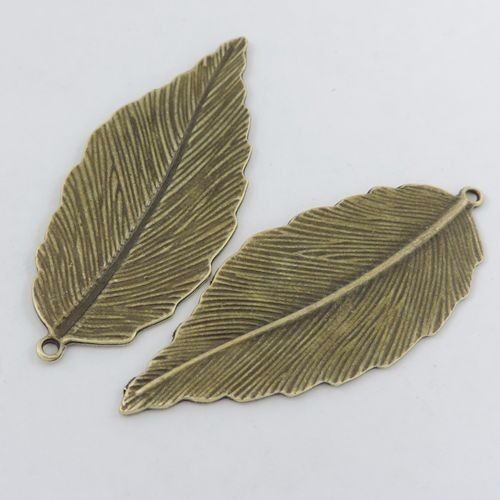 71x28mm Antiqued Bronze Big Leaf Pendant Charm Alloy Crafts For Jewelry 5-pack