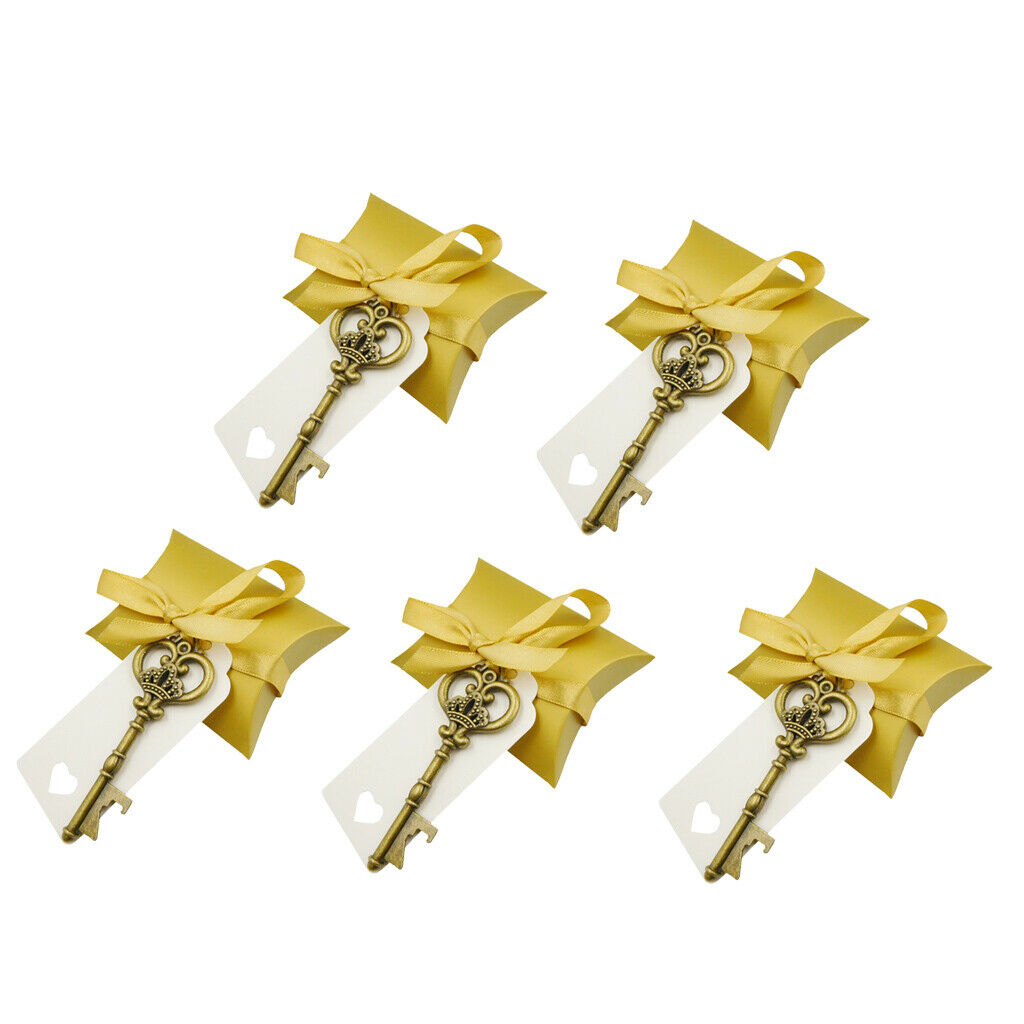 5pcs wedding party favor guest gifts candy box and bottle openers ornaments