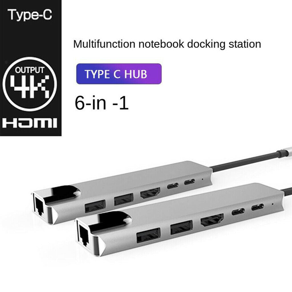 USB Type C Hub Adapter Dock with 4K HDMI PD RJ45 Ethernet Adapter for MacBook