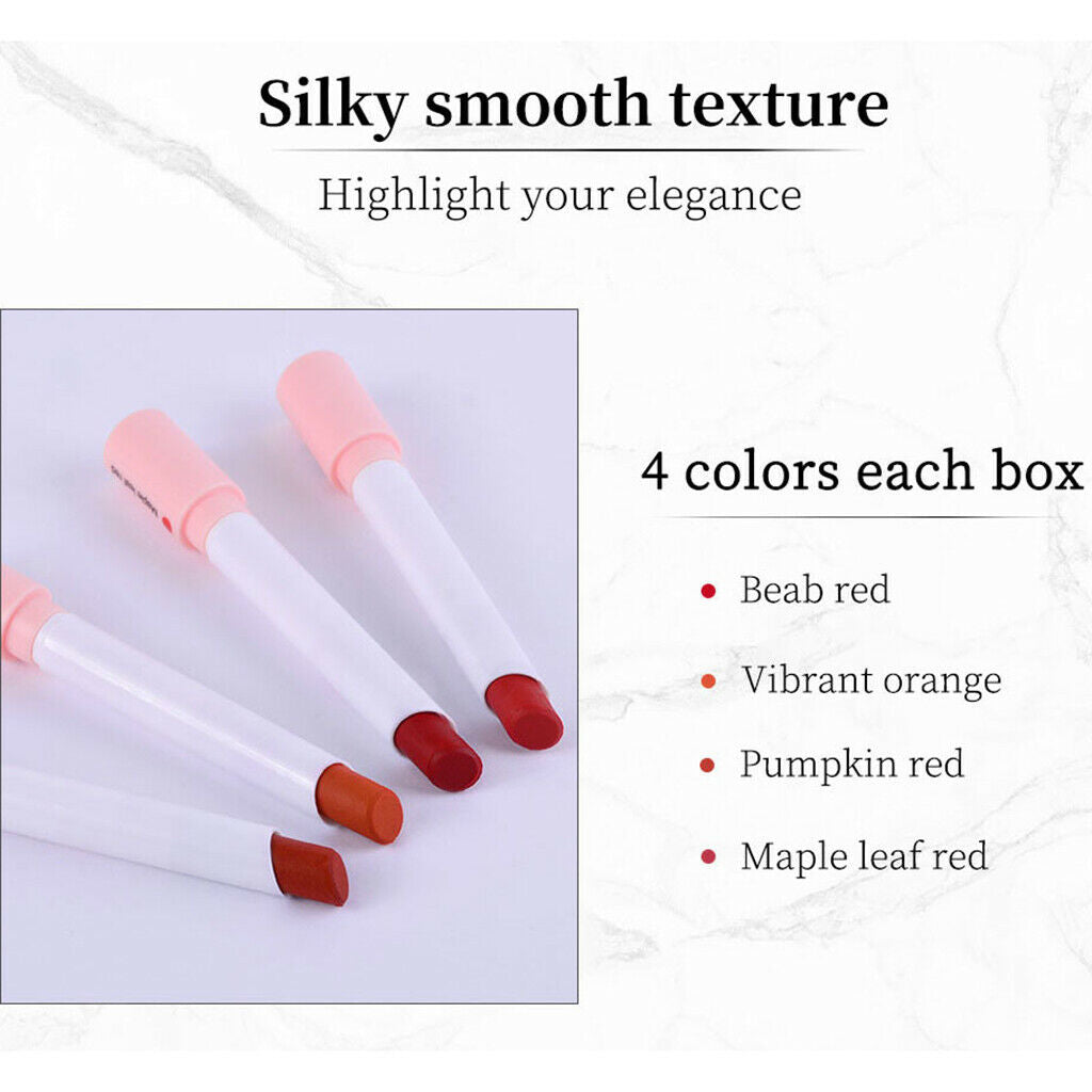 4x Velvet Creamy Smooth Lipsticks Waterproof Makeup Lip Stick Lip Color