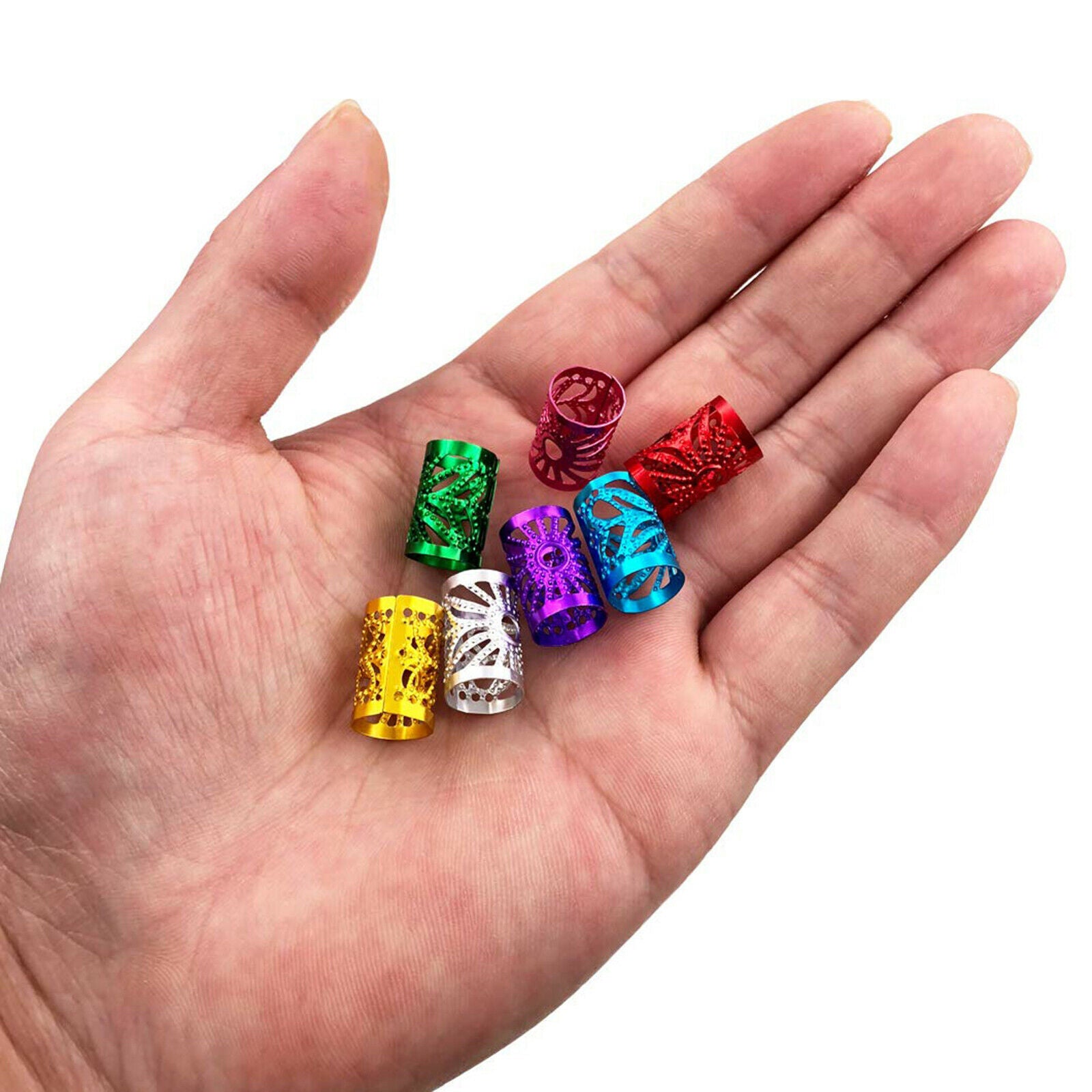 170Pcs Adjustable Hair Braid Cuff Clips Tubes Jewelry For Hair Extension