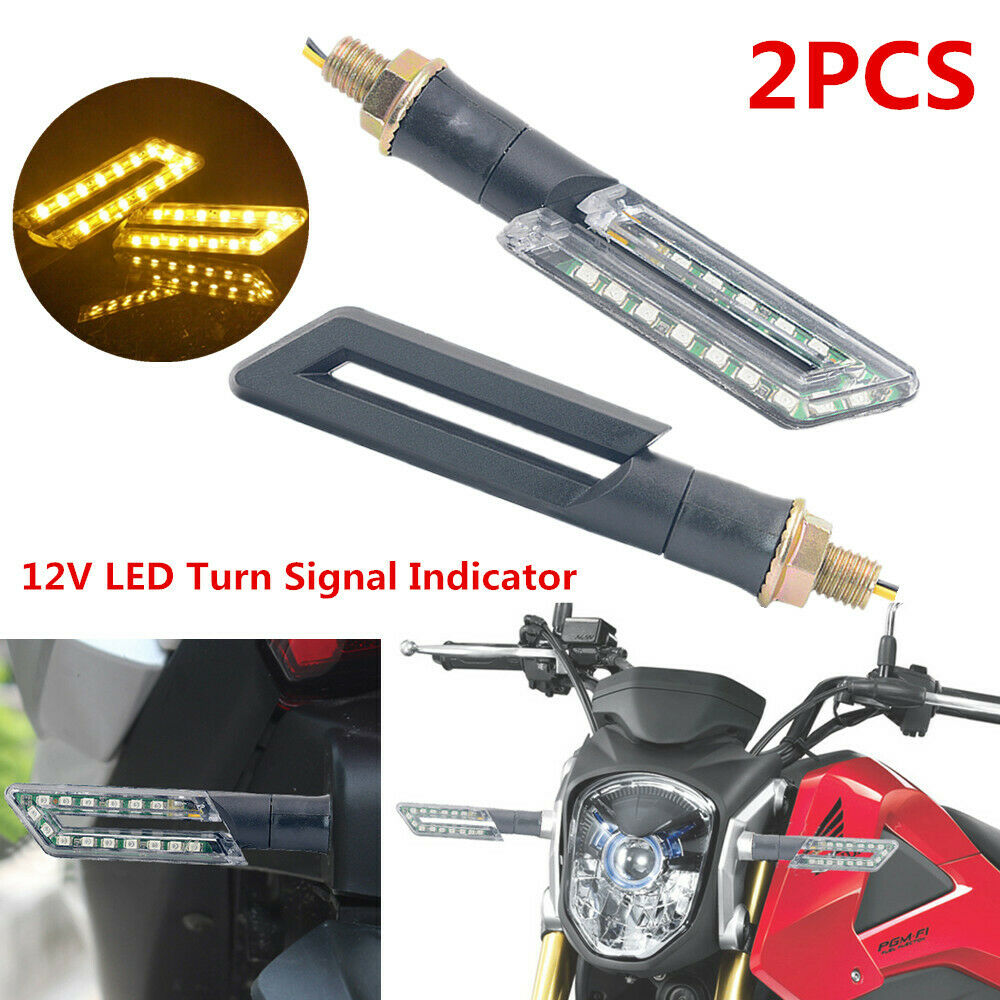Motorcycle Dirt Bike 12V LED Turn Signal Indicator Blinker Light Lamp Kit Amber