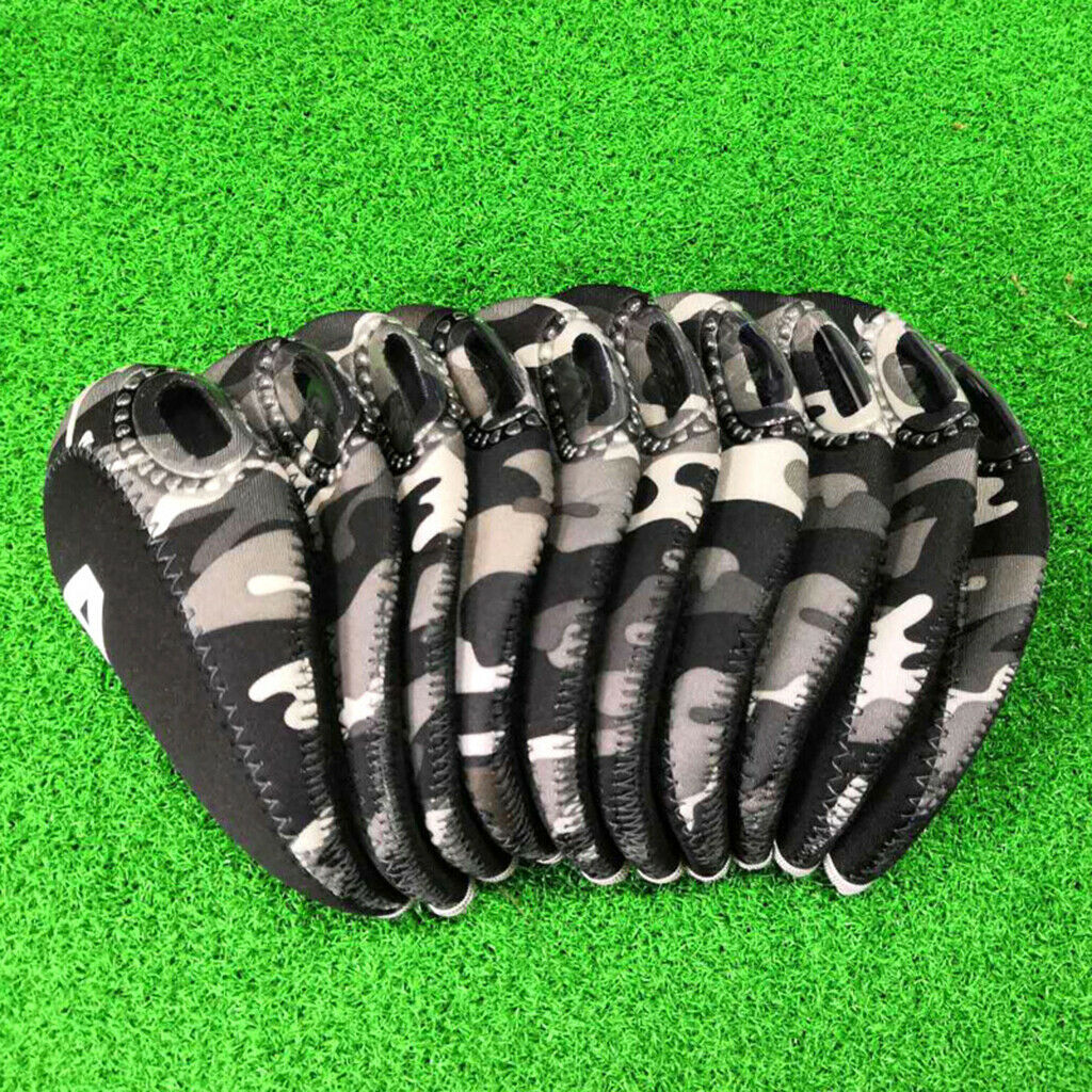 10Pcs/Pack Nylon Golf Iron Covers Set Golf Club Head Cover Golf Iron Head Covers