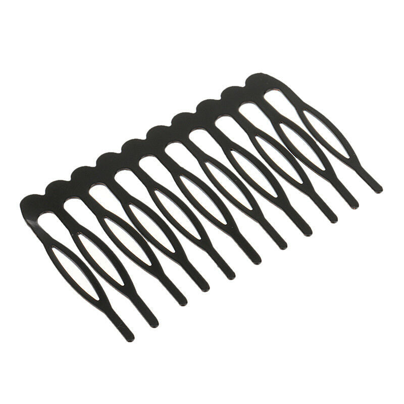 10pcs 10 Teeth Metal Black Wig Combs Hair Pins Clips DIY for Women Beauty