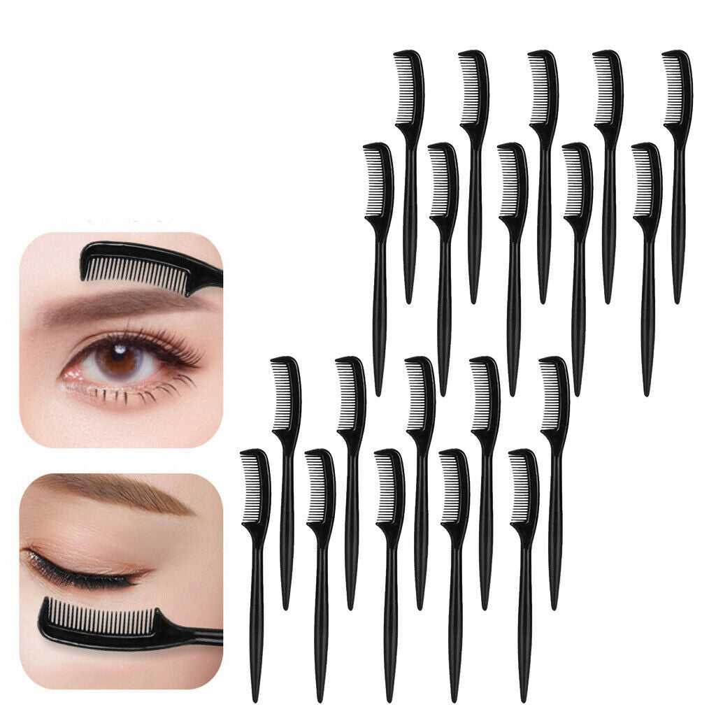 20 Pieces Mini Eyebrow or Eyelash Comb Disposable Brushes for Makeup - Black
