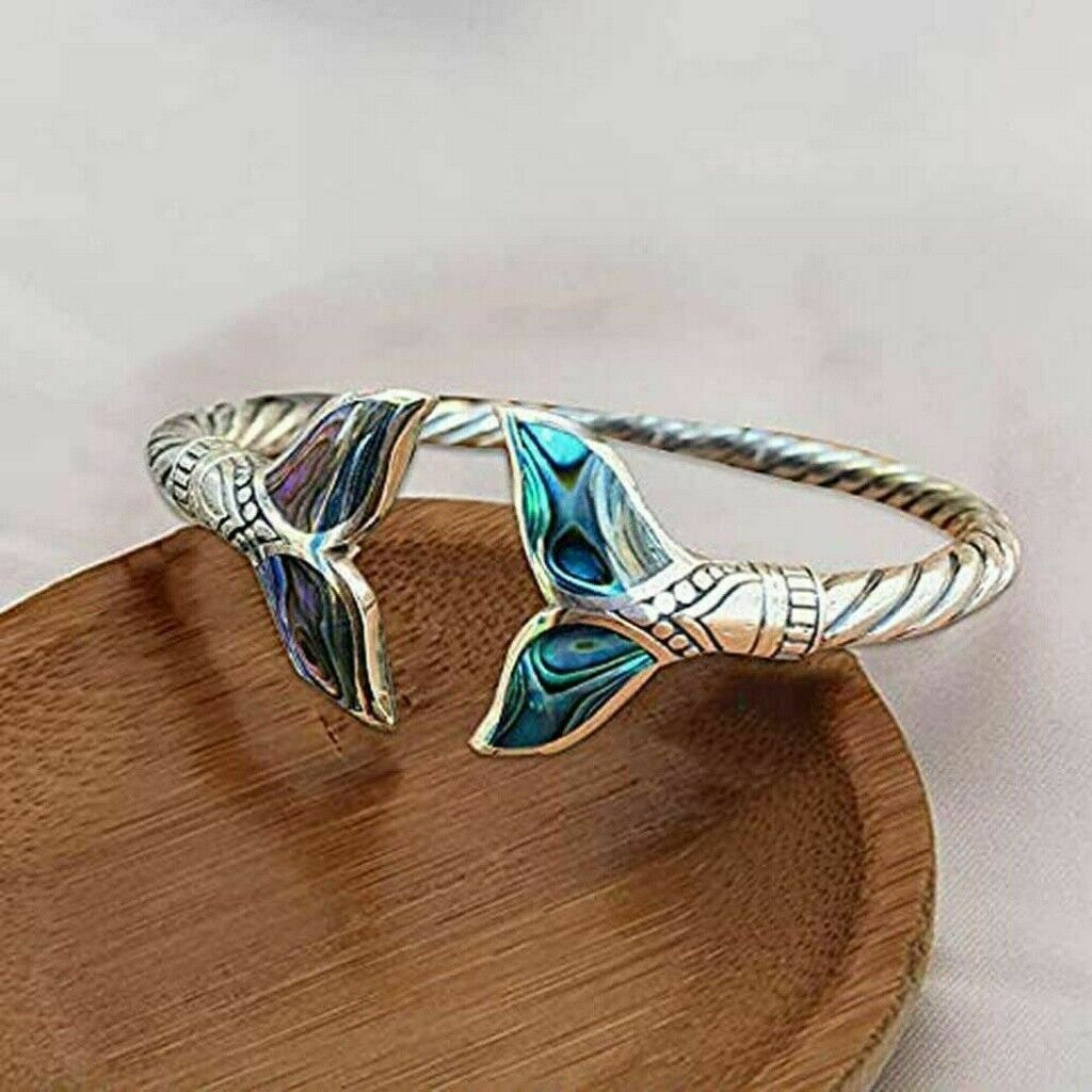 Women Girl Mermaid Tail Bangle Adjustable Ocean Chain New NEW Jewelry Q0S1