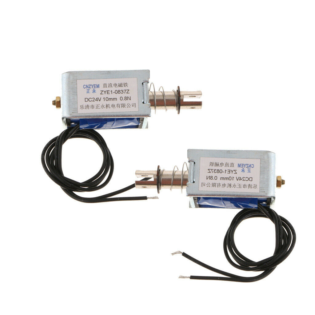 2Pcs DC With Push Pull Solenoid Bolt Locks Automatically 24V