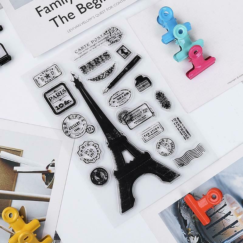 Paris Tower Transparent Silicone Clear Rubber Stamp Cling Diary DIY Scrapbooking