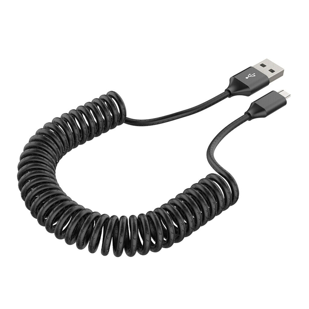 Set of 1 Anti Winding Micro USB Spring Charger Data Sync Cable Cord