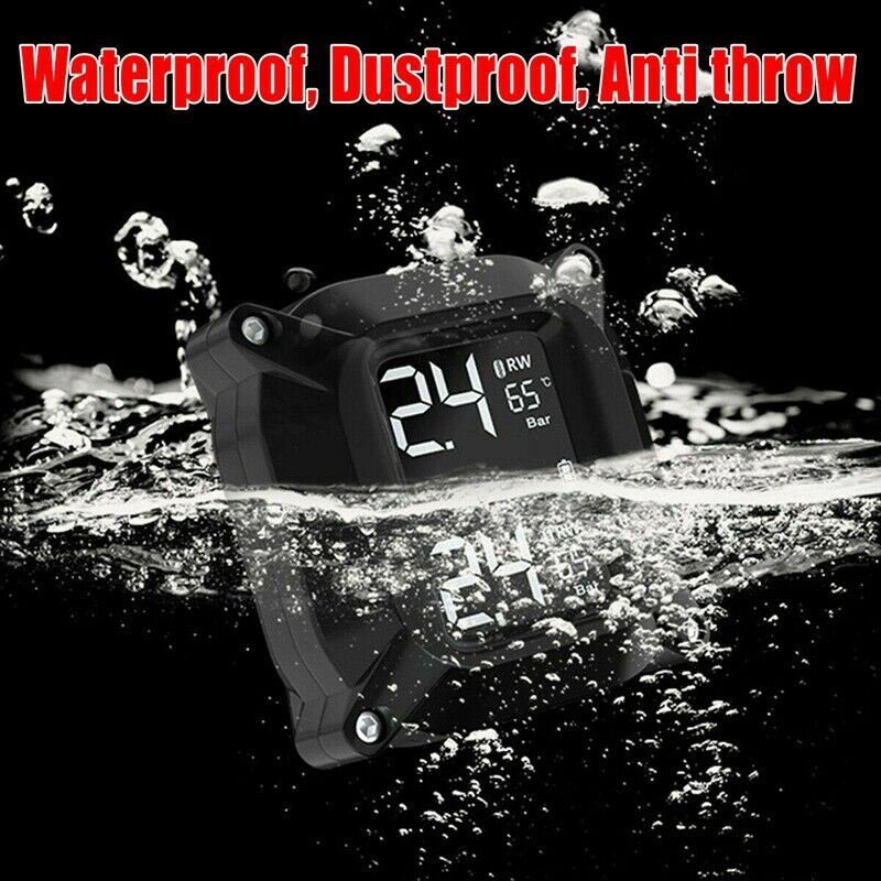 Wireless Motorcycle TPMS Tire Pressure Monitor Systems with 2 Sensors Waterproof