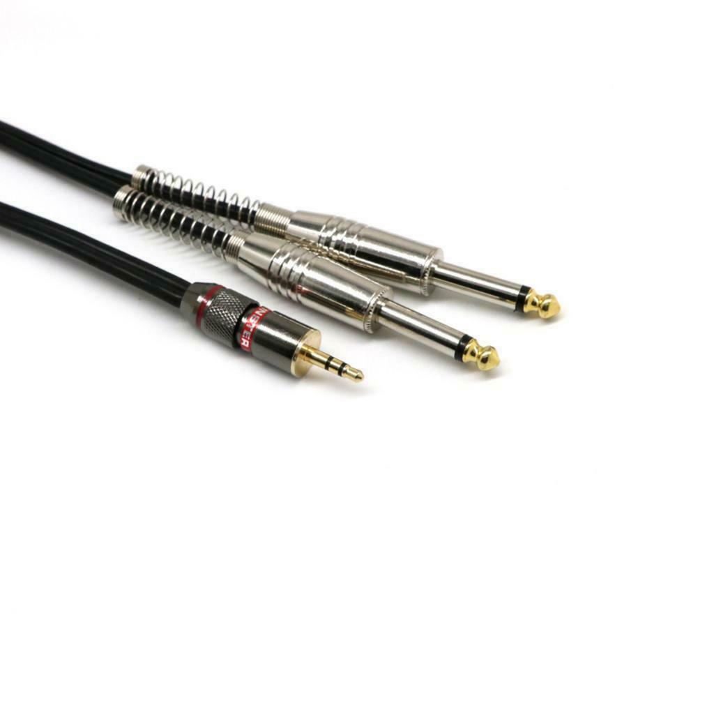 3.5mm to Dual 1/4 Inch Cable, 1/8" TRS to 2 6.35mm TS Mono Y Splitter Male to