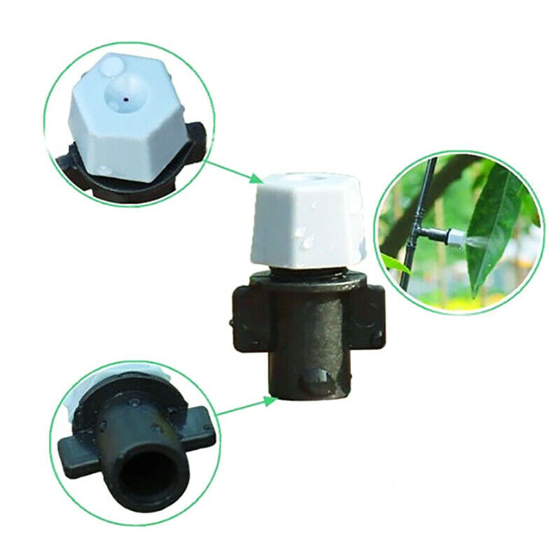 5x Adjustable Misting Nozzle with Tee Joint for Watering Irrigation Sprin.l8