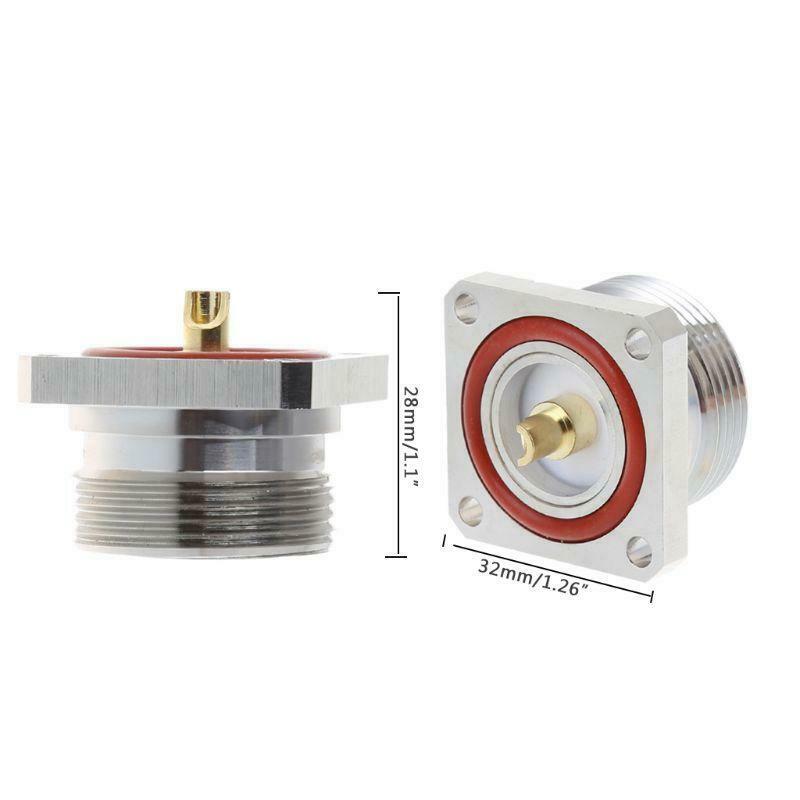 L29 7/16 Din Female Jack Center Connector With 4 Holes Flange Deck Solder Cup RF