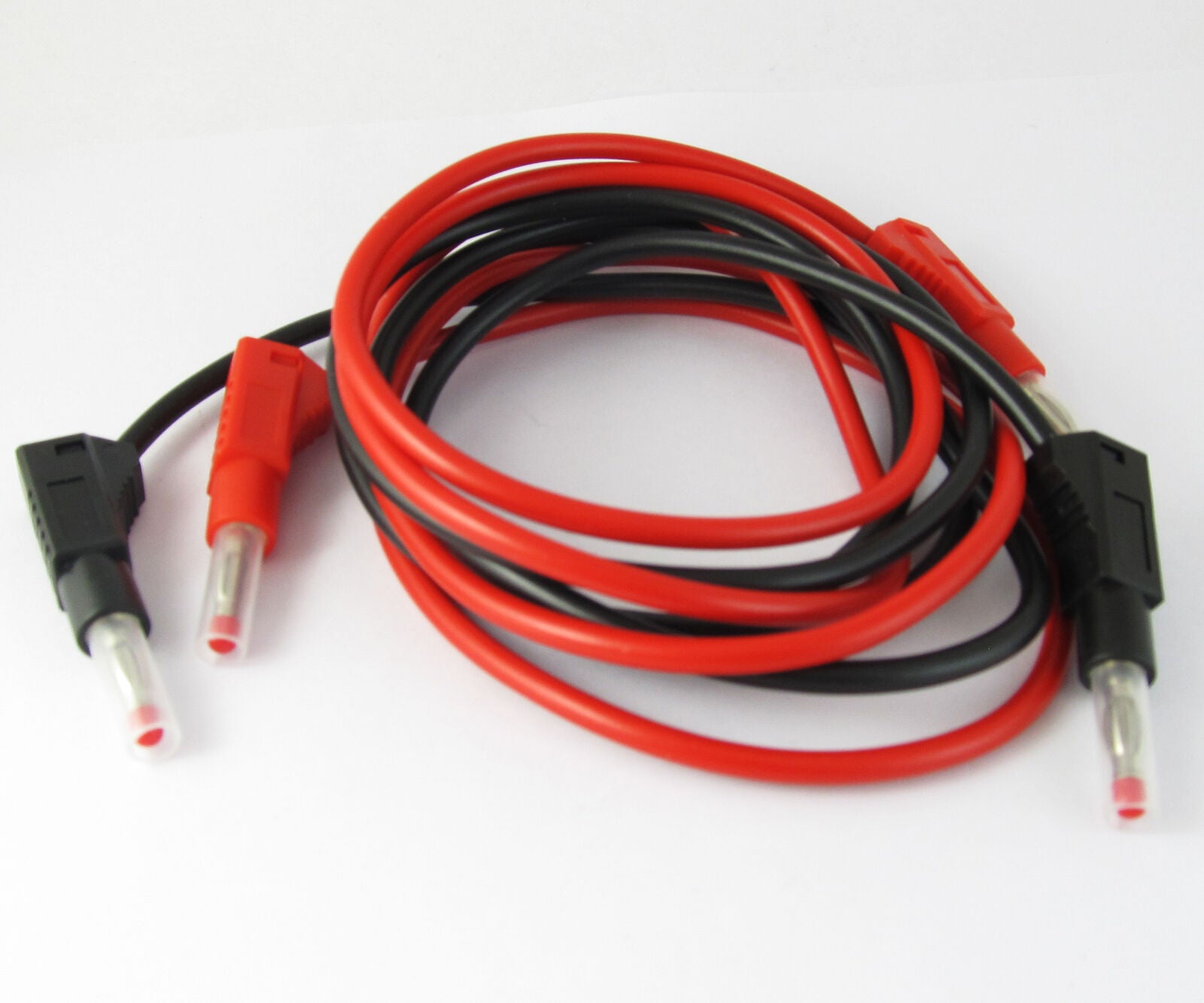 1.2M Dual Transparent Flexible Insulated Stackable 4mm Banana Plug Silicon Cable