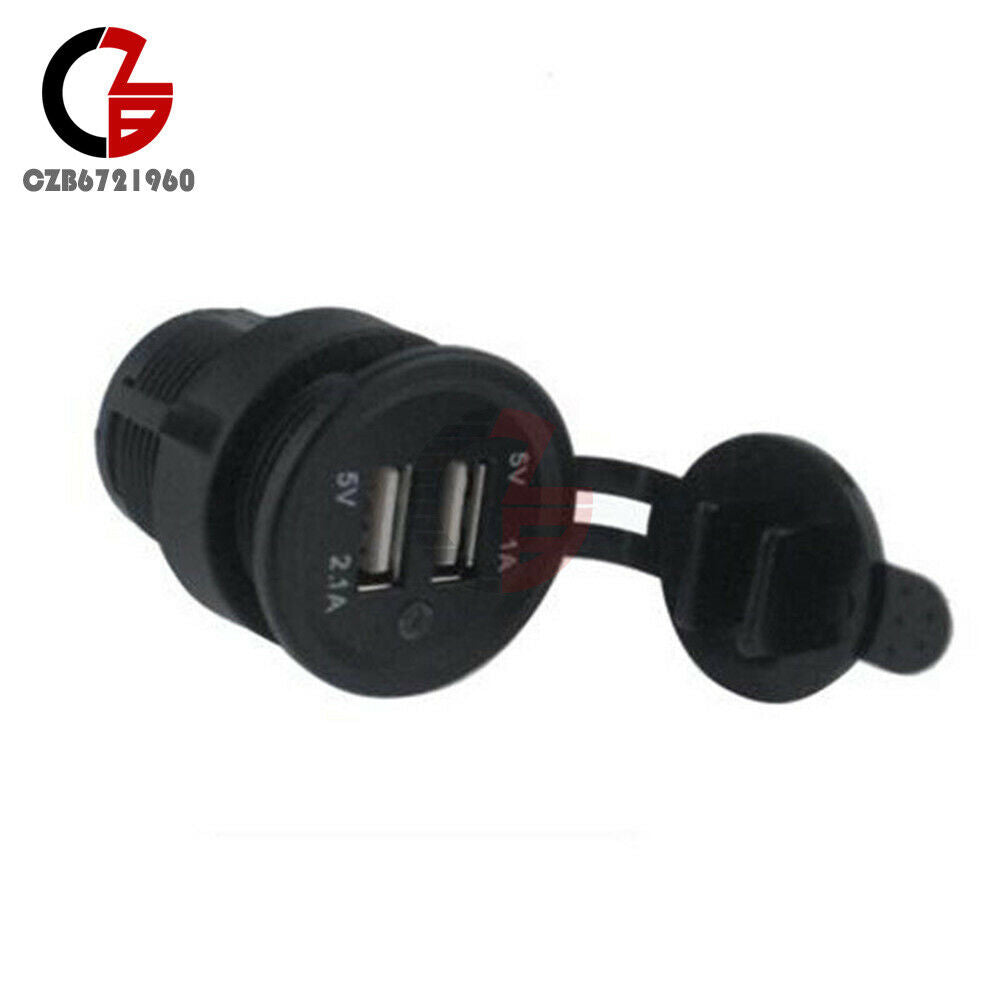 12-24V Dual USB Port Splitter Cigarette Lighter Socket Car Charger Power Adapter