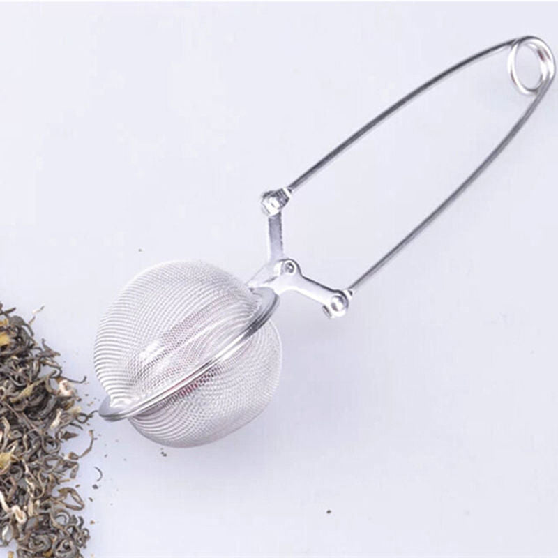 Stainless Steel Spoon Tea Ball Infuser Filter Squeeze Leaves Herb MeshStra.l8