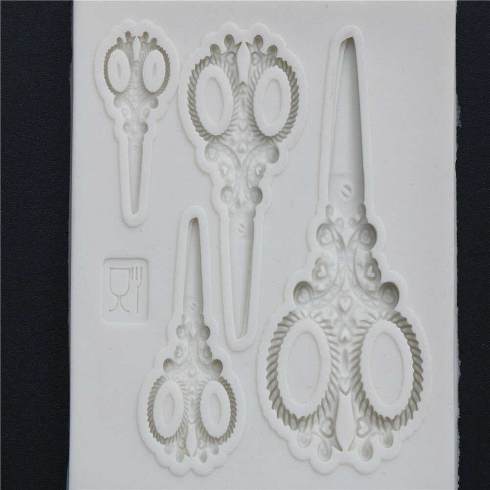 Scissors Silicone Fondant Mold Cake Decorating Tools Chocolate Gumpaste Mo.l8