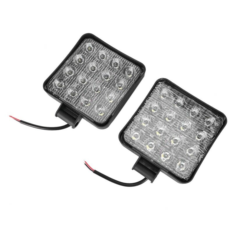 2 pcs 48W 6000k LED Spot Beam Square Work Lights Lamp Tractor SUV Truck 4WD 12F8