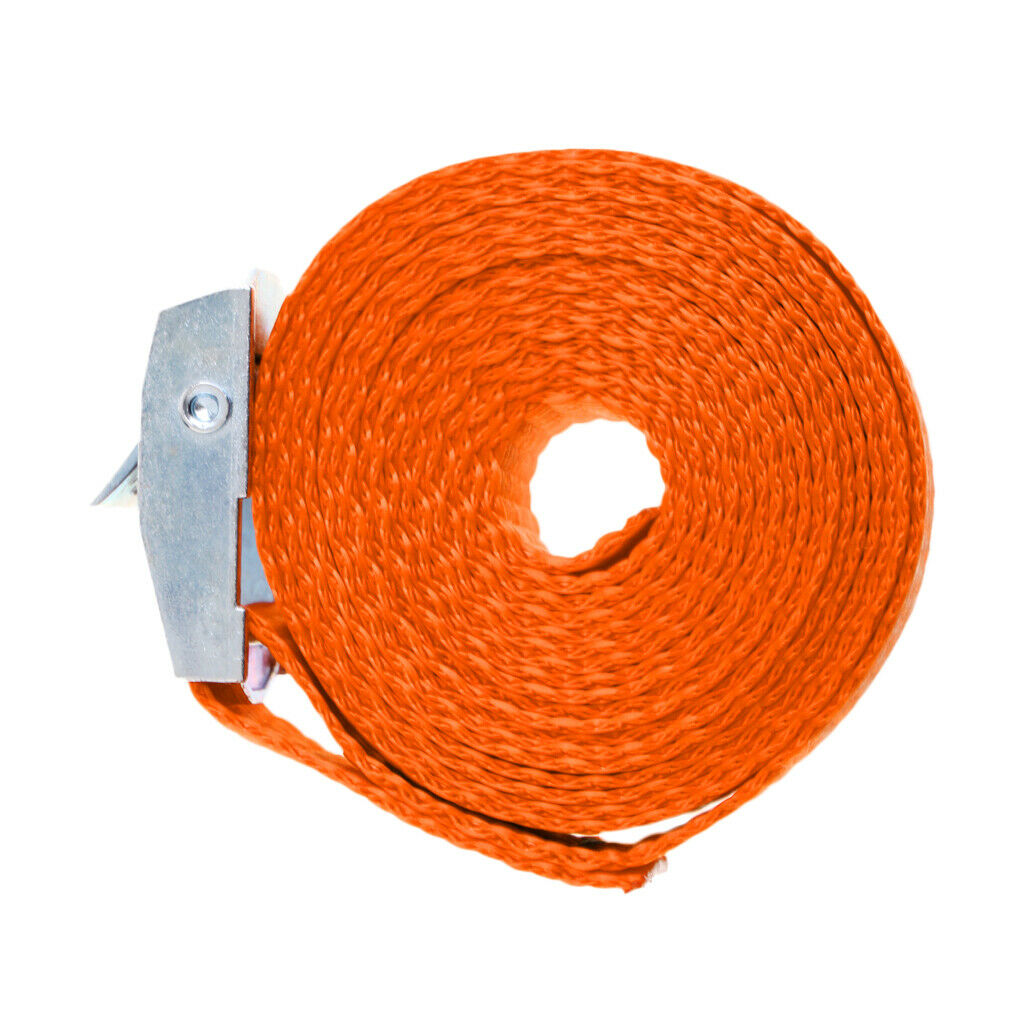Orange Cam Buckle Tie Down Lashing Strap Roof Rack Trailer 25mm x 2.5m Long