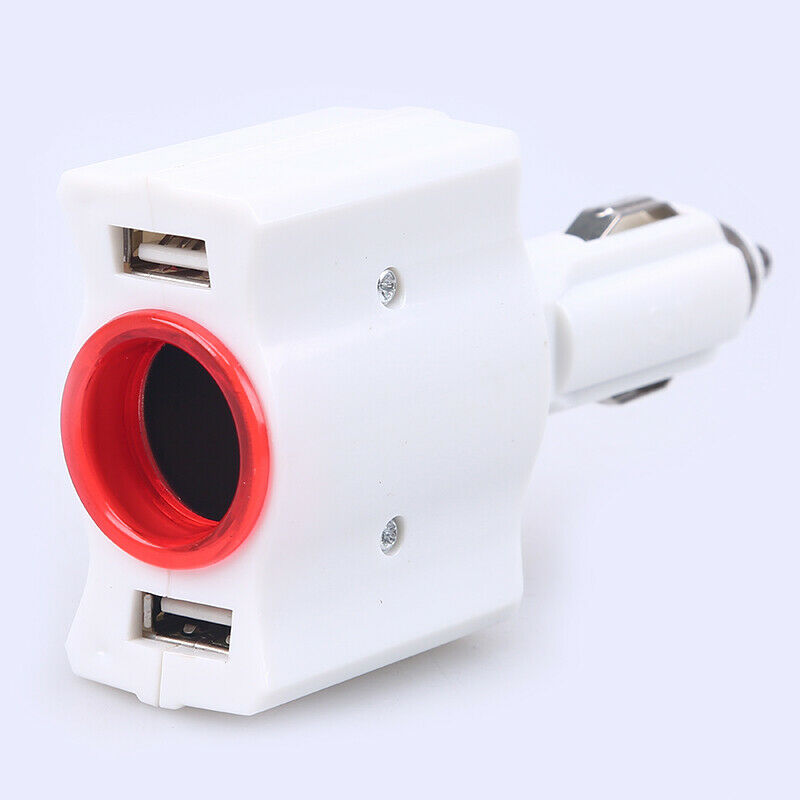 12-24V Type-C Car Auto Charger 2 Port Power Adapter Socket Charging USB White