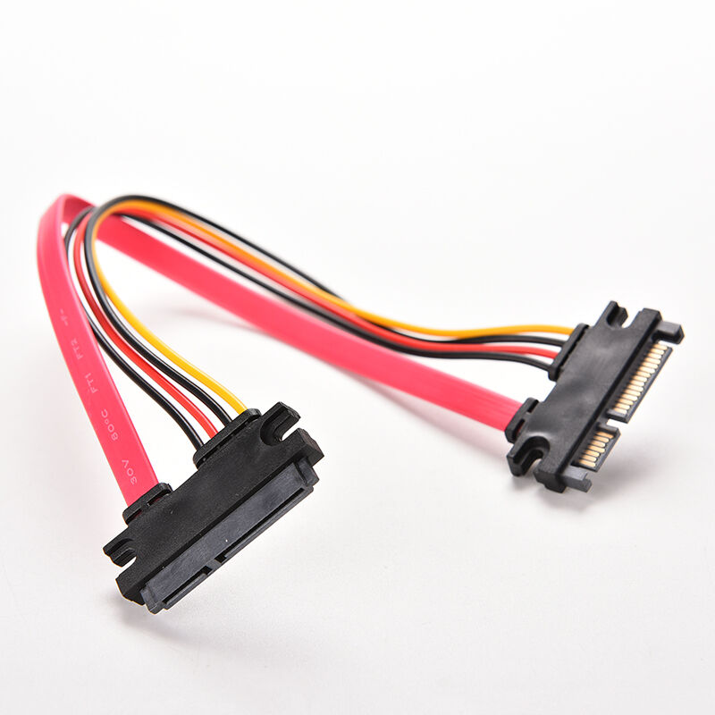 30CM Male to Female 7+15 Pin SATA Data HDD Power Combo Extend Extension Cabl Tt