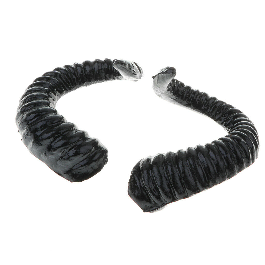 2 Pair Simulation Black Sheep Horns Costume Accessory for DIY Hair Headband