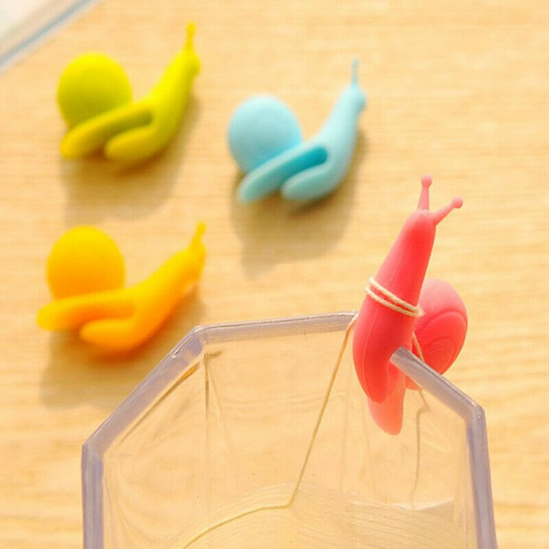 Lovely candy color snail shaped silica gel tea bag pendant cup mouth Pend.l8
