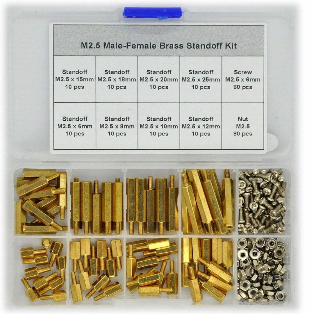 240X M2.5 Standoff Hex Column Female Male Standoff Screw Nut Assortment Kit Bras