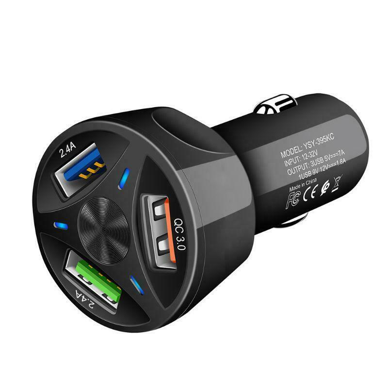 12V Car Cigarette Lighter Charger Auto USB QC 3.0 Quick Charge 3 USB Splitter
