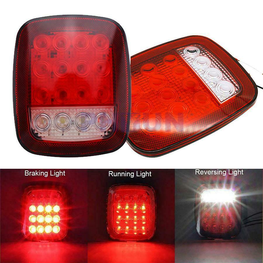 2PCS Waterproof Trailer Lights Brake Stop Tail LED Lamp For 12V Camper Truck RV