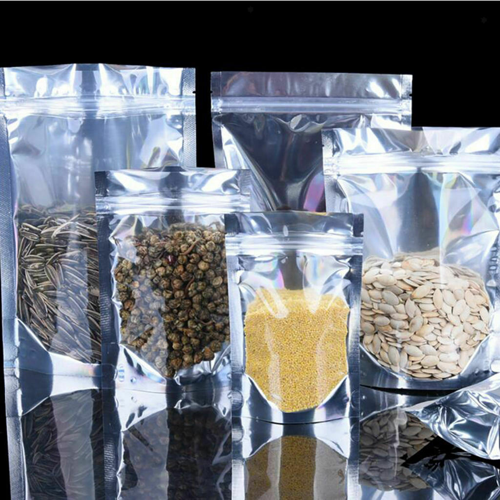 100-pack Mylar Bag Aluminum Foil Packing Storage Pouches for Fresh Keeping