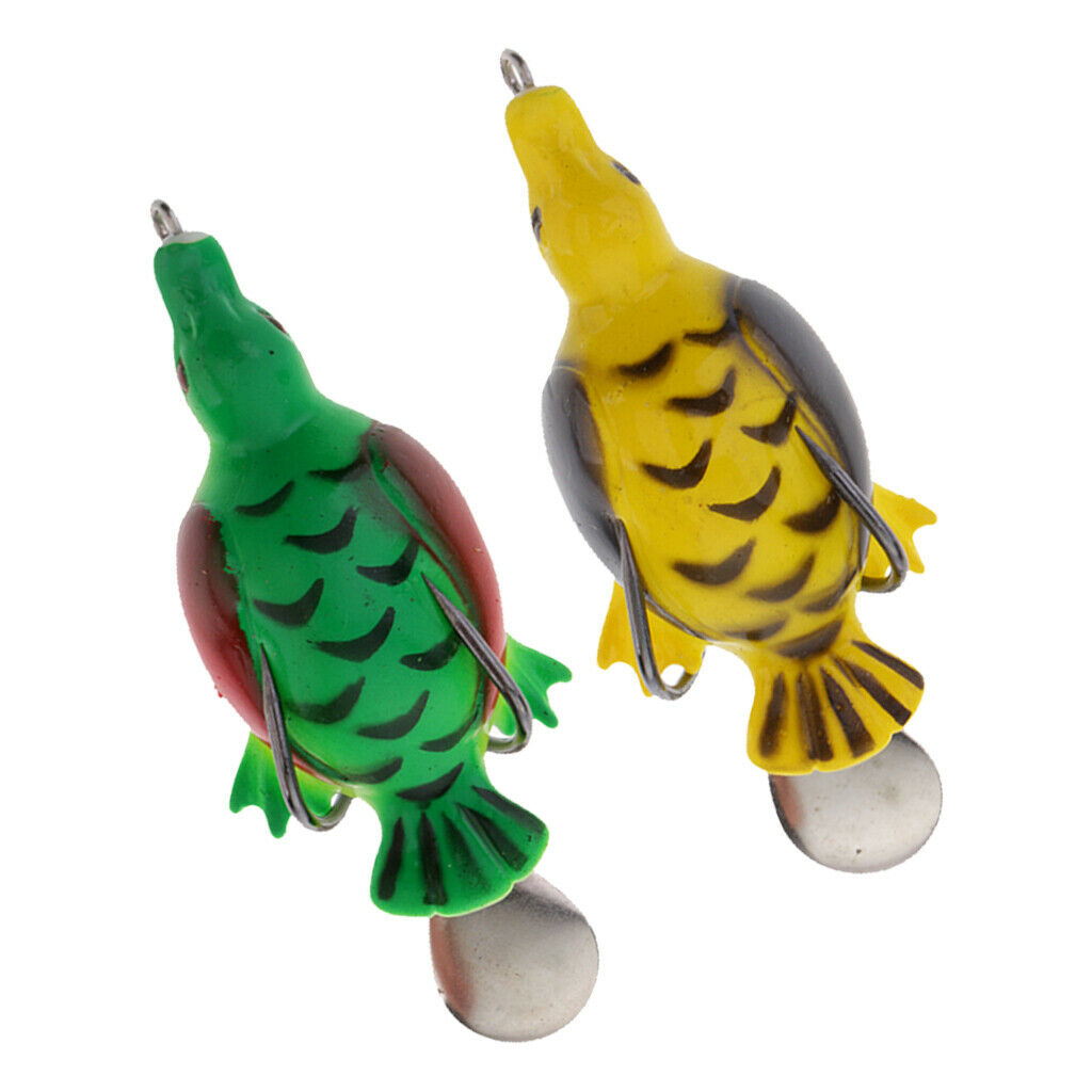 2pcs Spoon Fishing Lures Silicone Duck