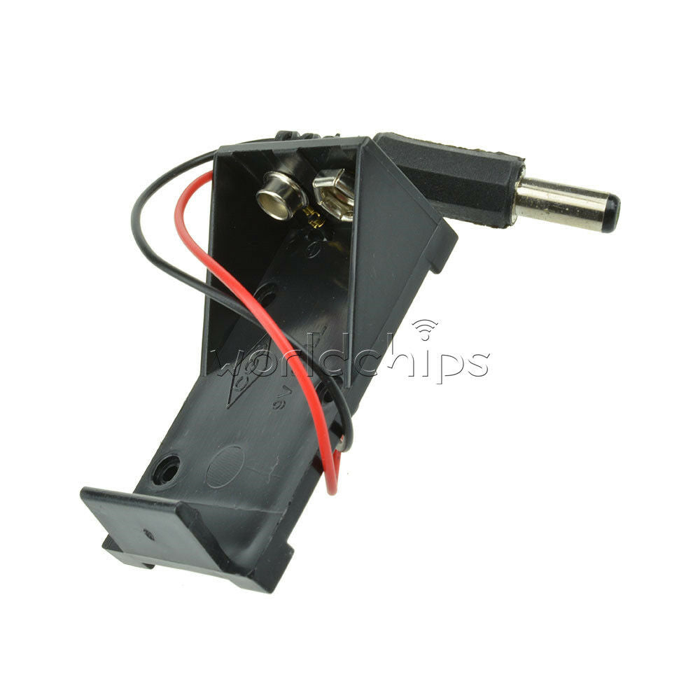 2PCS 9V Battery Holder Box Case Wire with Plug 5.5*2.1mm for Arduino UNO R3