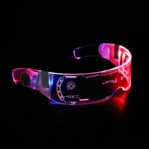 Colorful Clear Lenses 7 Color LED Light Visor Goggles Glasses 4 Halloween Party