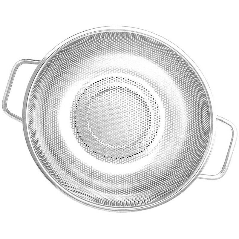 Colander Stainless Steel,Micro-Perforated Strainer with Heavy Duty Handle and R9
