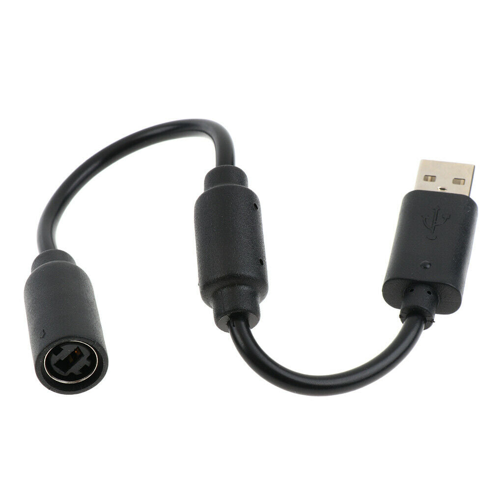 2X USB Converter Cable for Microsoft Xbox 360 Controller Breakaway Cord - Black