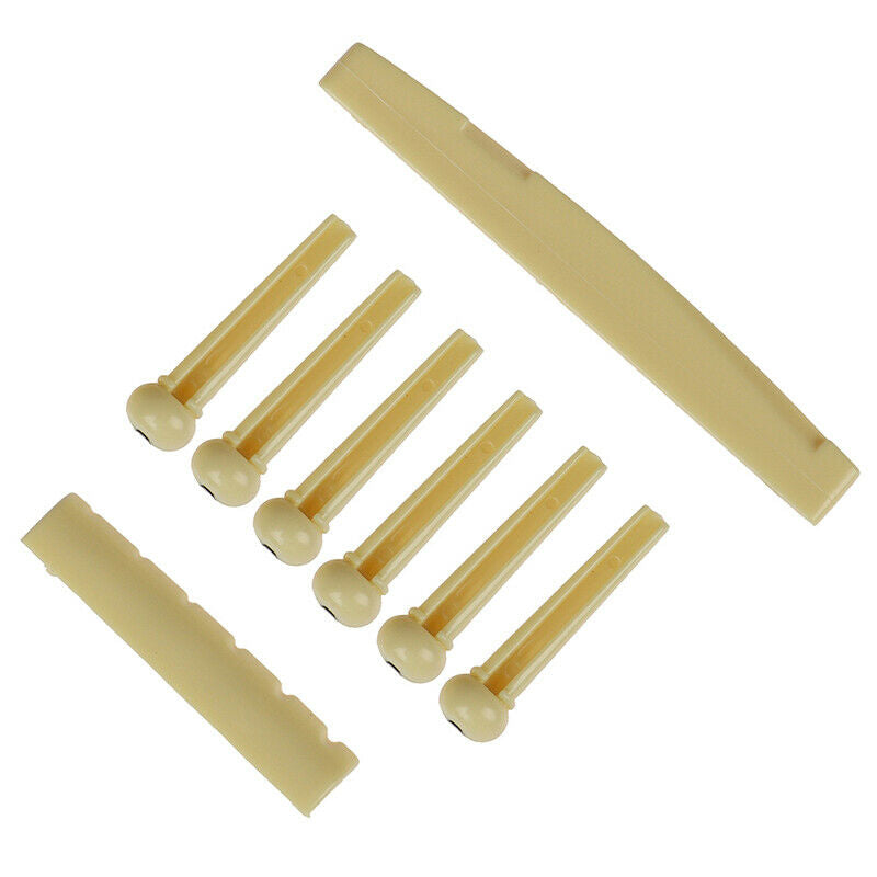 1set Portable 6-String Guitar Bridge Pins Saddle Nut Acoustic Guitar Acce.l8