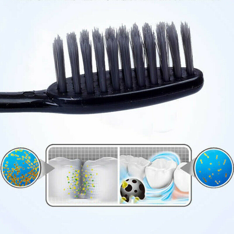 10 Pieces Bamboo Toothbrush Soft Tooth Brush Charcoal Adults ToothbrushesB_Z TL